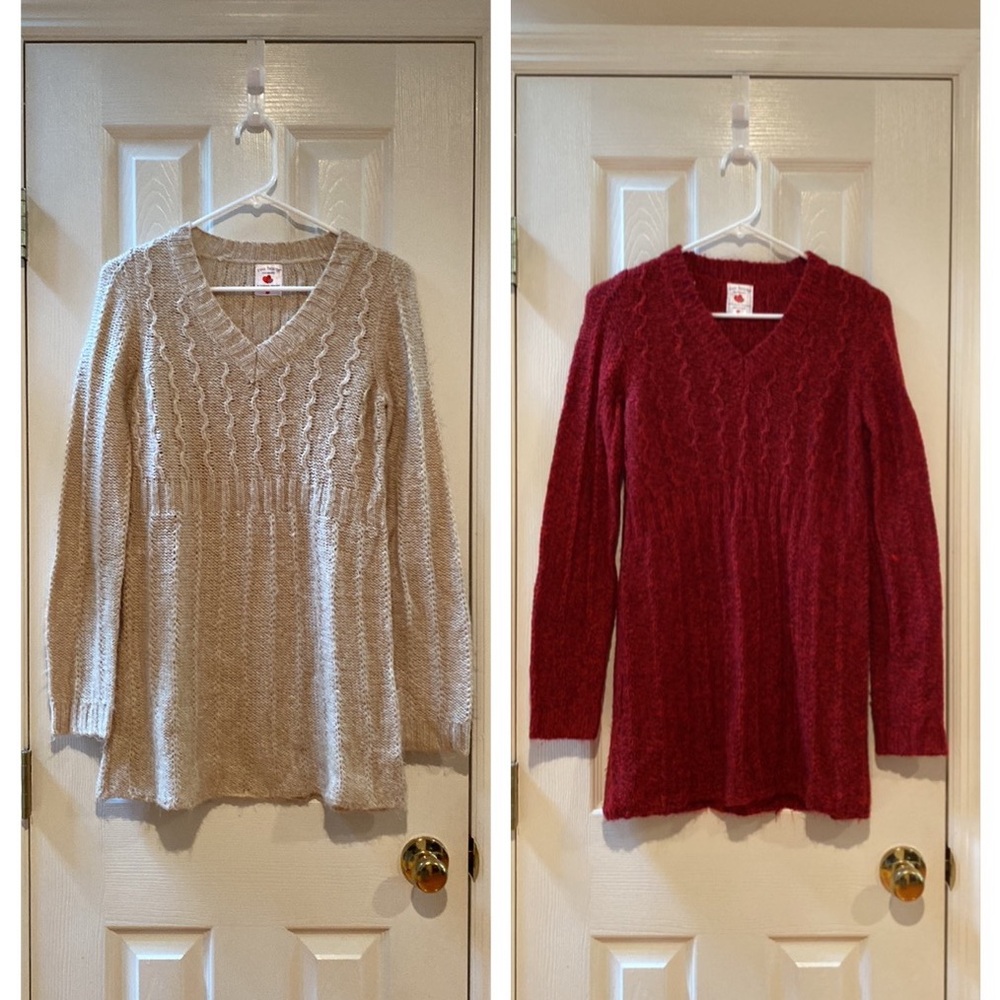 (2) Small Two Hearts Maternity 100% Acrylic Sweaters